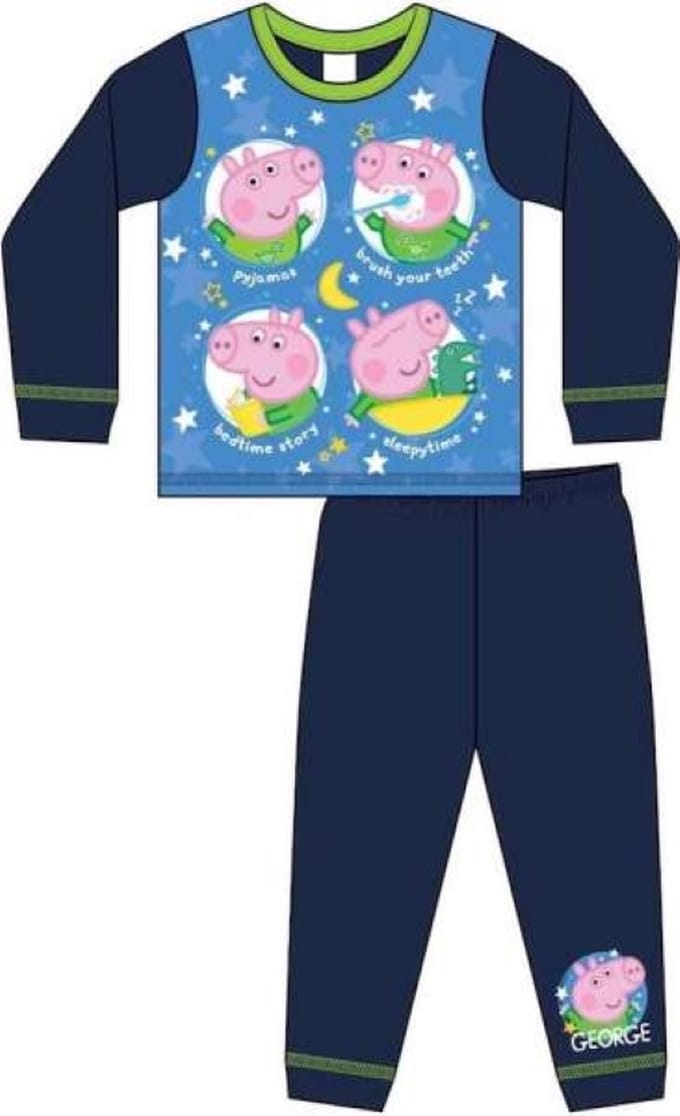 George Pig Pyjama - Blauw - Peppa Big - Kinderpyjama - Maat 86/92