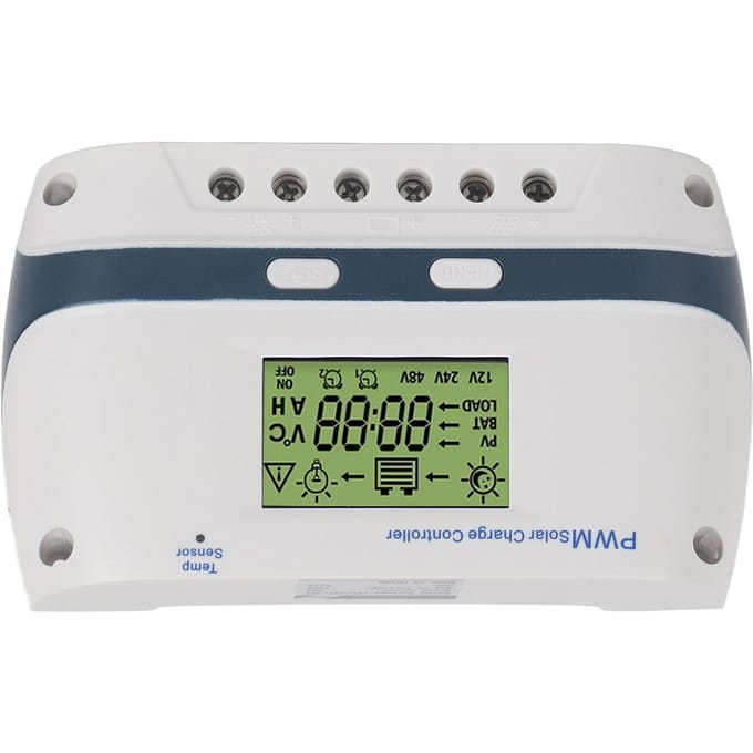 Contrôleur de Charge Solaire PWM 60A 12V 24V 48V Étanche IP32 Paramètres Réglables Compensation de Température Écran LCD beige