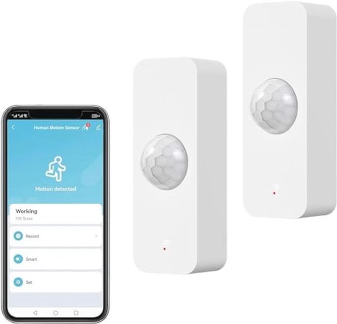 Slimme WiFi Bewegingssensor voor Thuisveiligheid - Draadloze Bewegingsmelder met App en Spraakopdrachten