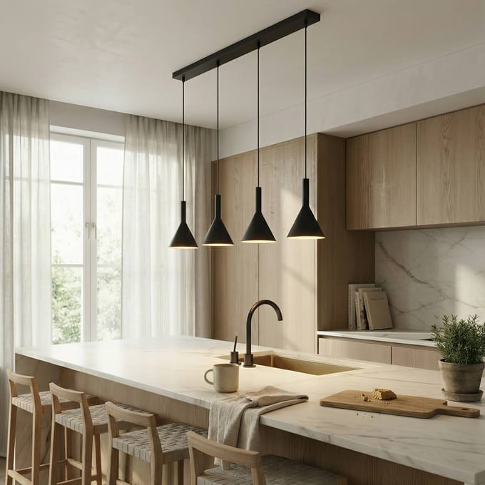 Arcchio - hanglamp - 4lichts - Staal - H: 28 cm - E27 - zwart, wit