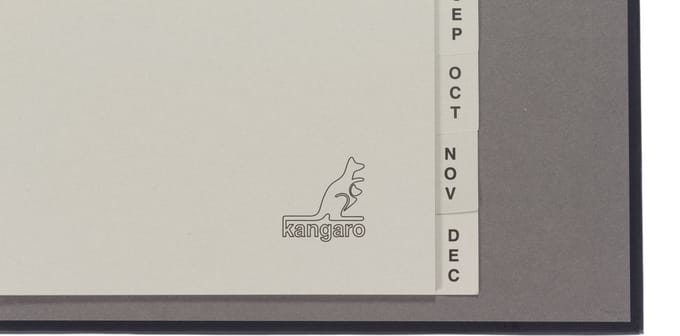 Kangaro tabbladen - A4 - maanden 12-delig - ECO karton 180 grams - 4-gaats