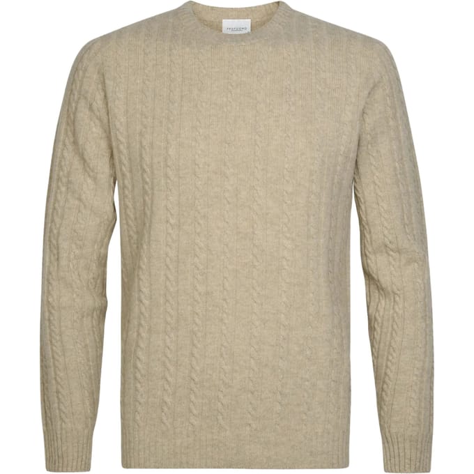 Profuomo Pullover Crew Neck Truien Beige Ppxj30020