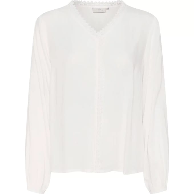 Blouse met lange mouwen Regular fit Chalk white