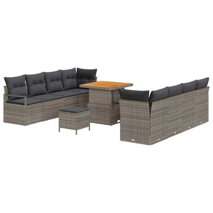 vidaXL Tuin Sofa Set met kussen met opslag Grijs 80 x 80 x 71 cm