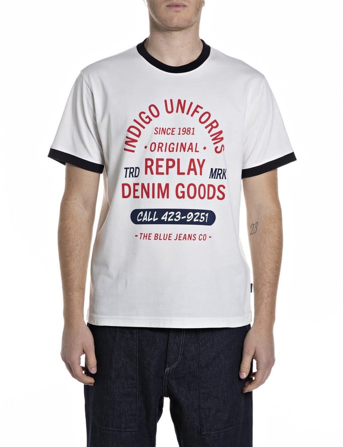 Replay Wit T-shirt met logo