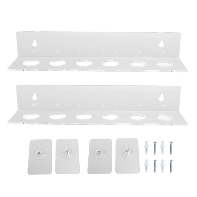 2PCS Petit Support d'Exposition pour Boules Acrylique Transparent Étagère Flottante Murale Support 12 Boules pour white