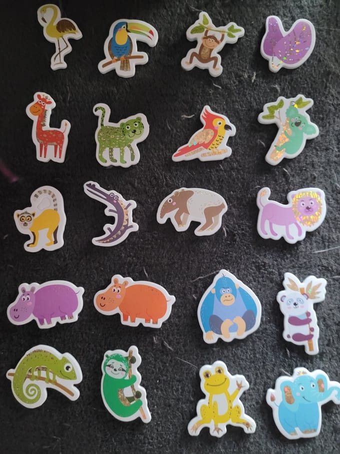 Foam dieren stickers - 20 st / knutselen