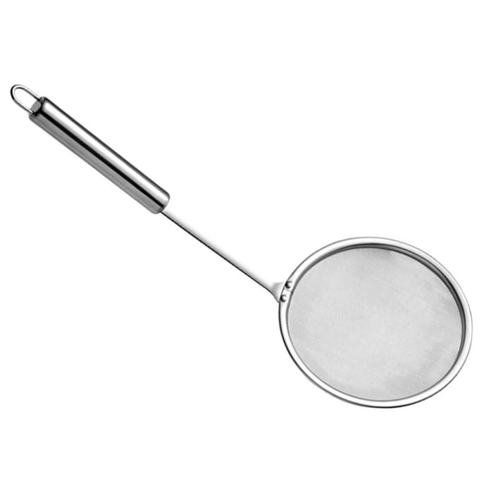 Schuimspaan Vetzeef RVS Fijnmazig Lange Steel Hot Pot Schuimspaan voor Vet Schuim Small white