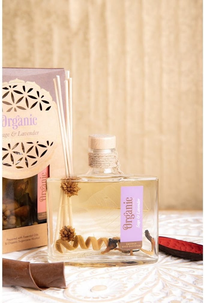 Organic goodness - salie en lavendel geurstokjes - reed diffuser - geurverspreider - 1 stuks