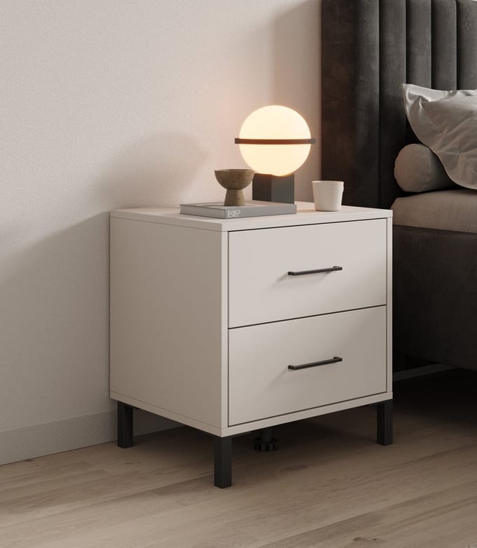 Meubella - Nachtkastje Vidor - Beige - 48 cm