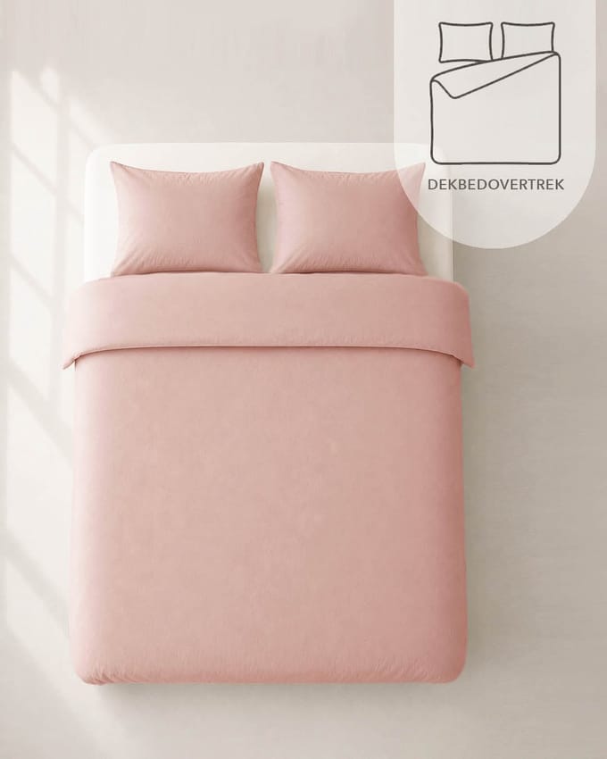 HOOMstyle Dekbedovertrek met kussenslopen - luxe micro Percale - dekbedovertrek - 200x220cm - 2 persoons - Bloesem Roze