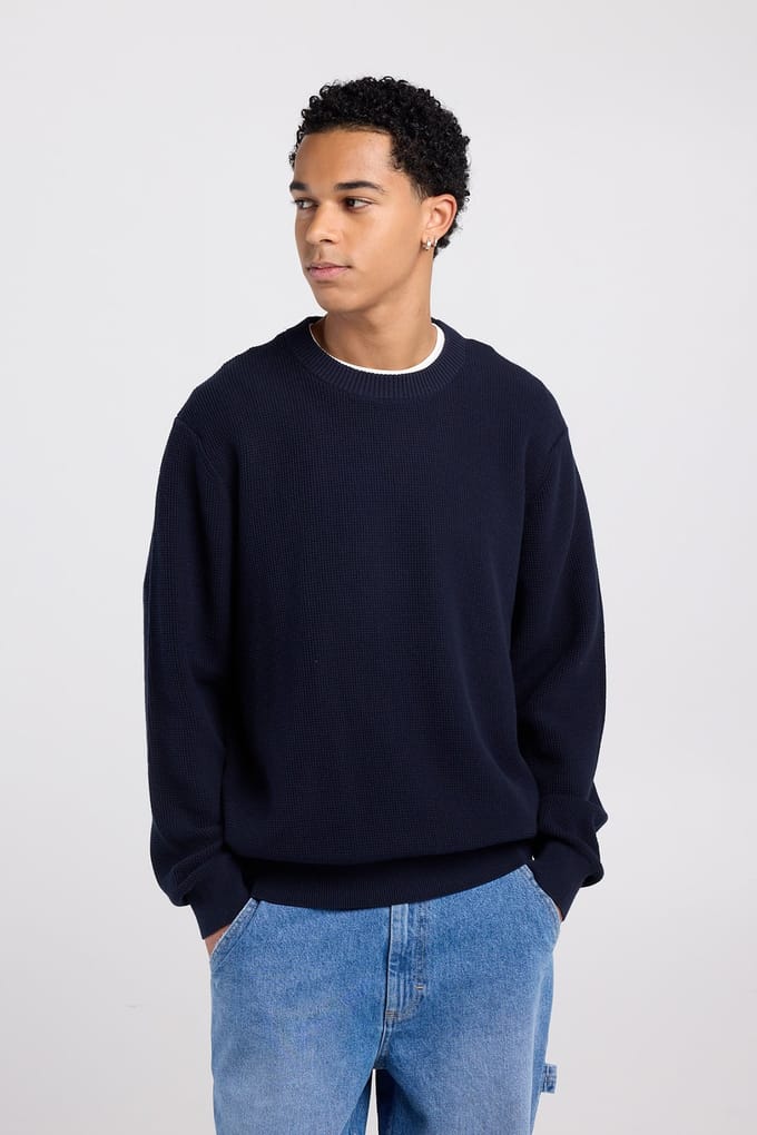 America Today Kurtis Crew Dark Blue Taglia: S | Maglioni a maglia Outlet | Uomo | Blu