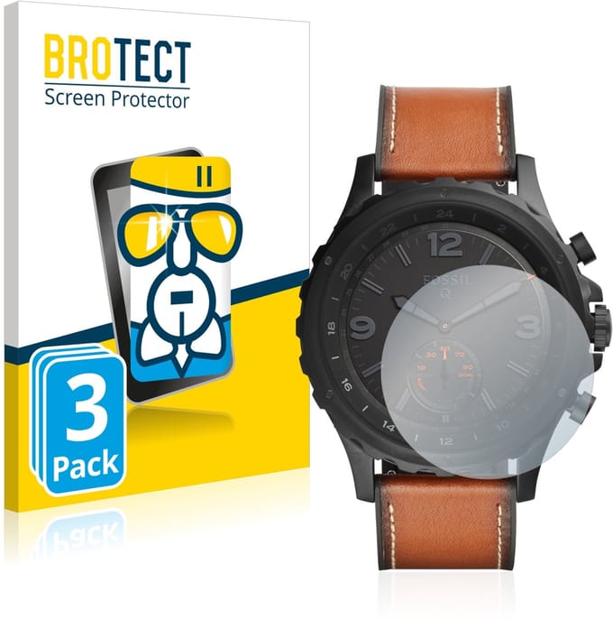 Screenprotector 3 Stuks voor Fossil Q Nate Beschermglas transparant