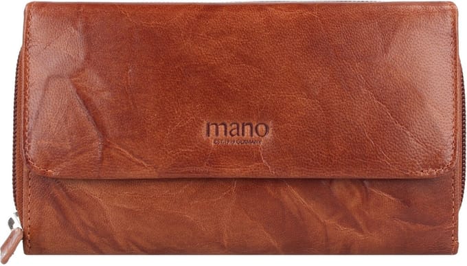 mano Donna Aurona Portemonnee RFID Leer 18 cm - Dames - Horizontaal - cognac