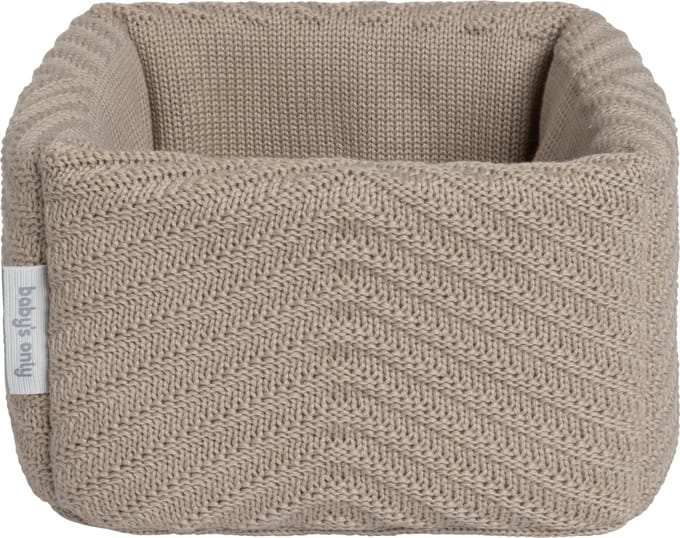 Baby's Only Gebreide commodemandje - Opbergmandje met visgraatmotief - Commode organizer - Babykamer accessoires Grace - Beige