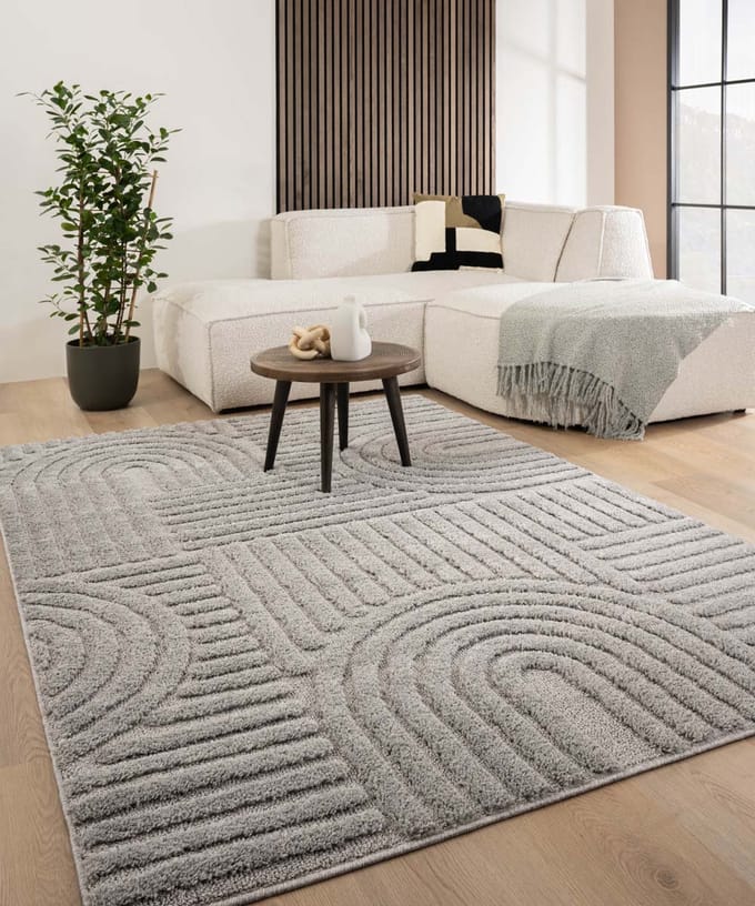 Scandinavisch vloerkleed - Arc Bend lichtgrijs 120x170