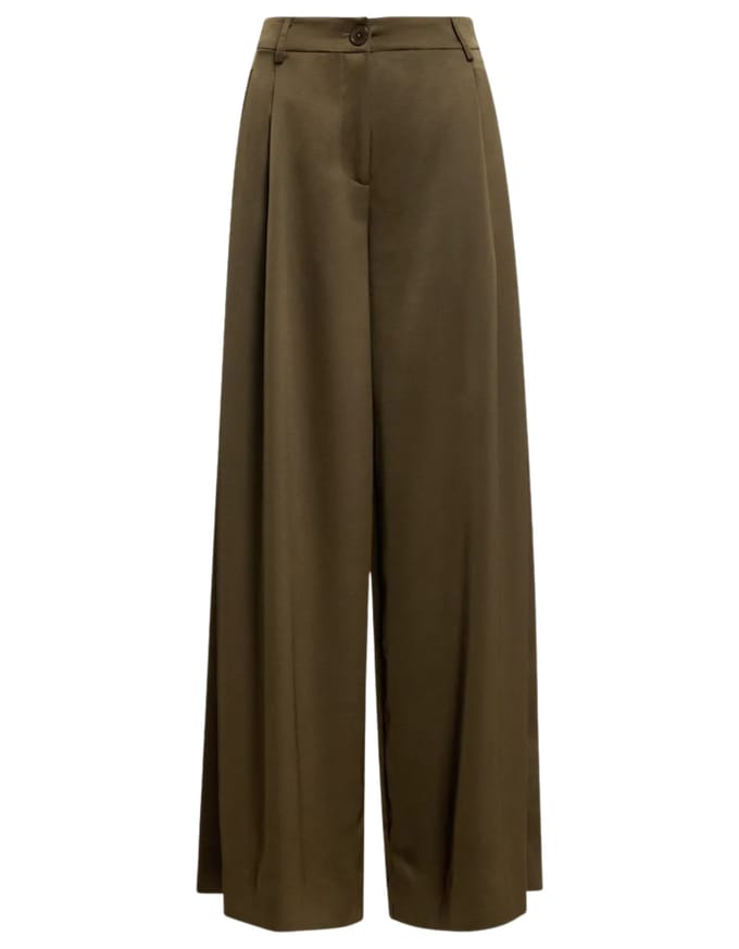 Essentiel Antwerp Wide Leg Pants Pantalons Groen Katerina