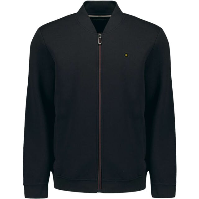 No Excess Sweater full zipper pique bomber black