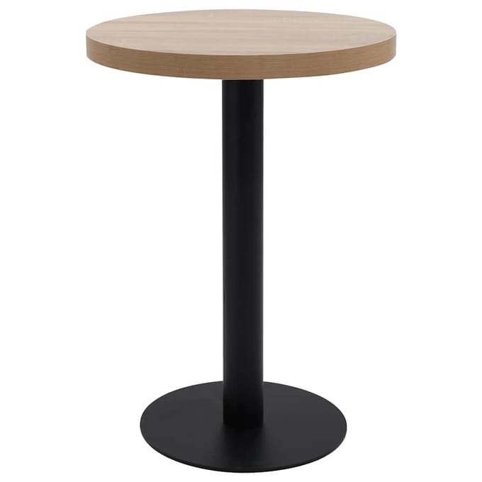 vidaXL - Bistrotafel - 60 - cm - MDF - lichtbruin