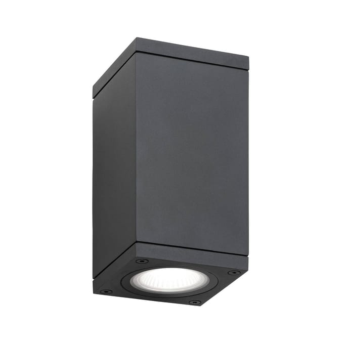 LCD Buitenwandlamp 5160, zwart, aluminium, glas, 2 x GU10