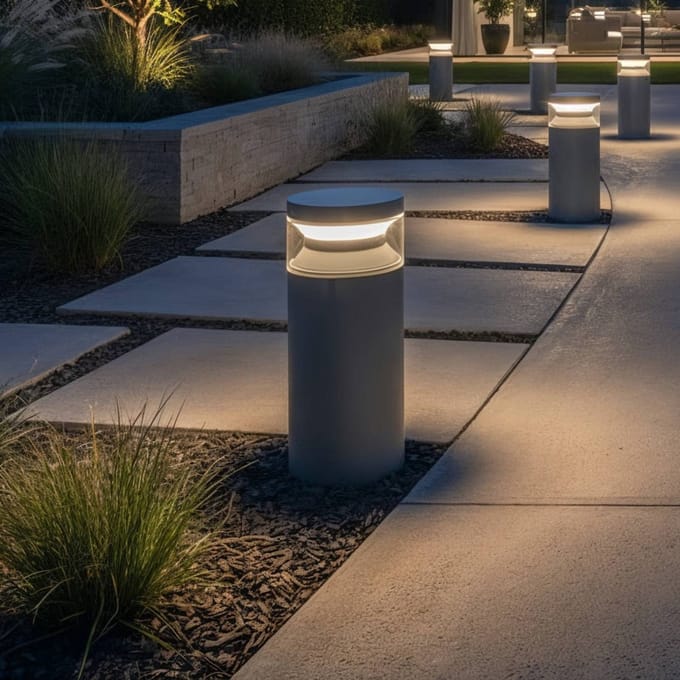 Ideal Lux LED sokkellamp Boeing, antraciet, hoogte 15 cm