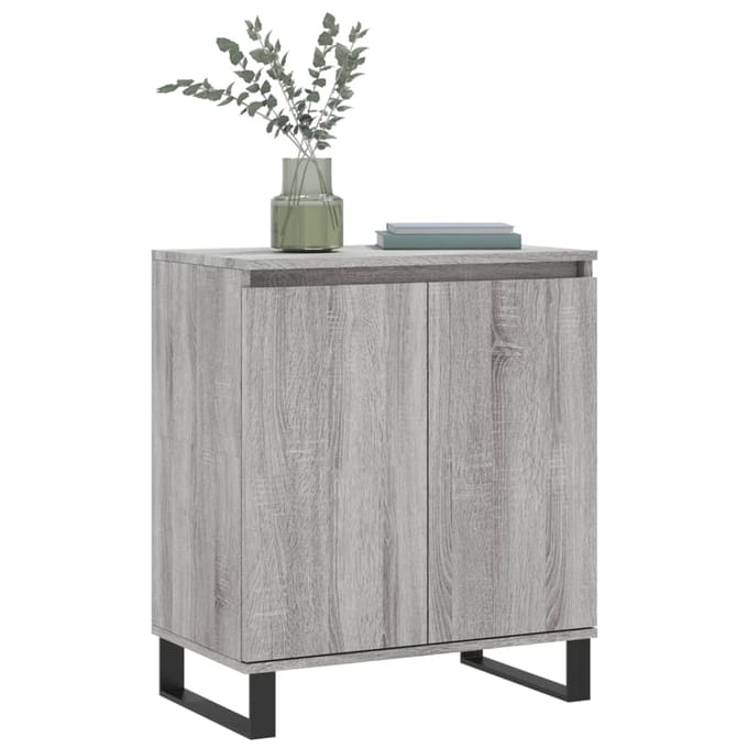 vidaXL - Dressoir - 60x35x70 - cm - bewerkt - hout - grijs - sonoma - eikenkleurig
