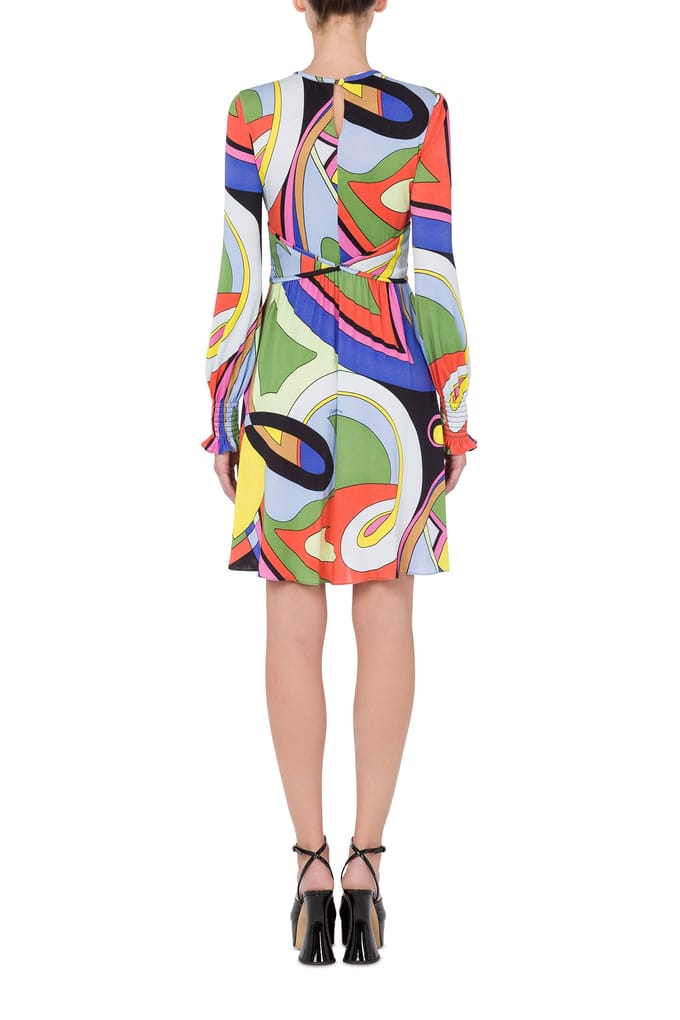 Moschino Multicolor Print Jersey Dress Multicolour Taglia: 42 | Abiti Mini Outlet | Donna