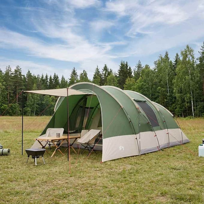 vidaXL - Tunneltent - Groen - 560 - x - 395 - x - 212 - cm