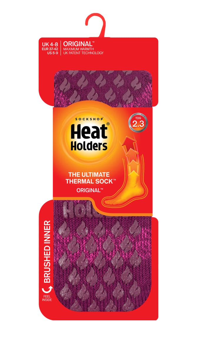 Heat Holders Dames Winter Thermische Slipper Sokken - Deep Fuchsia / Berry (Sevilla)