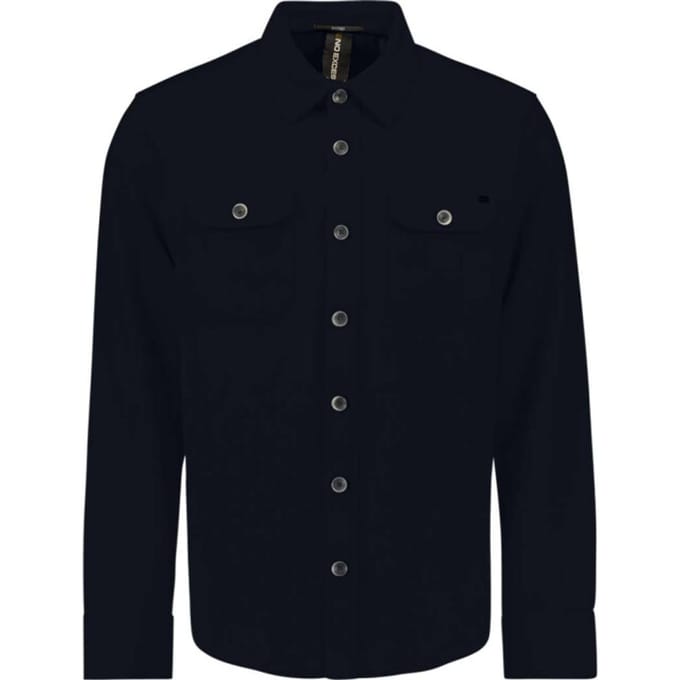 No Excess Overshirt button closure sweat deep blue