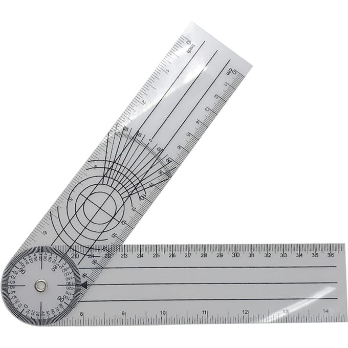 Hoekmeter 360 Graden Draaibaar Flexibel Mat PVC Semi-Transparant Hoekzoeker voor gray