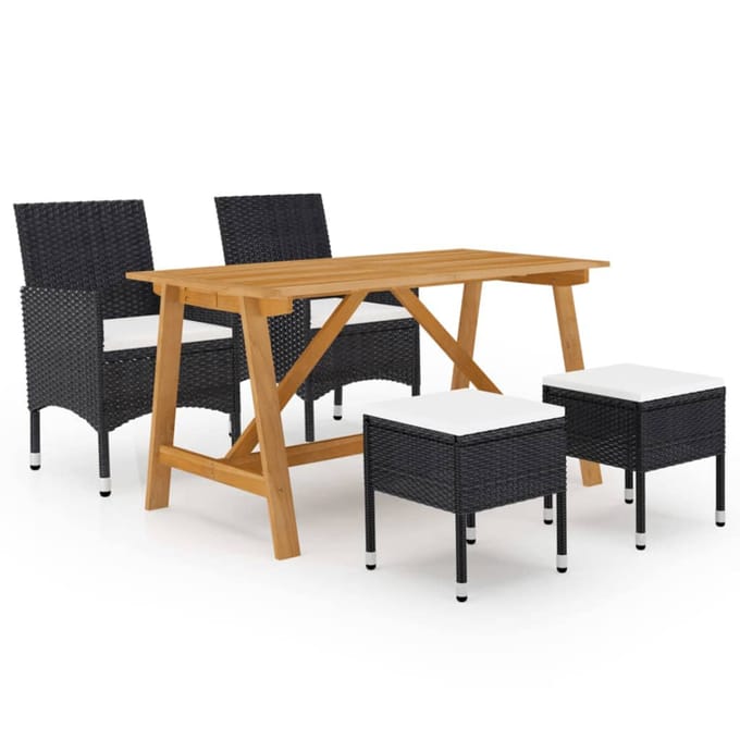 vidaXL - 5-delige - Tuinset - zwart