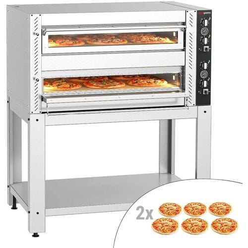 GGM Gastro Elektro Pizzaofen - 6+6x 30cm (Breit) - Manuell - inkl. Untergestell