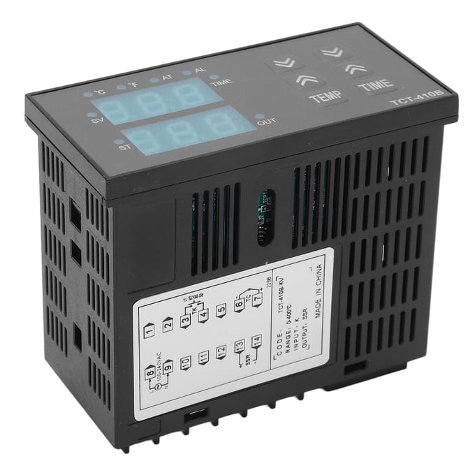 Digitale temperatuurregelaar Temperatuur Tijd 2 in 1 Digitale weergave Thermostaat voor hittepers black