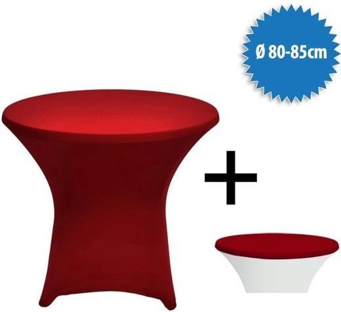 Cover Up Terrastafelrok Stretch - Ø80-85cm - Incl. Topcover - Bordeaux