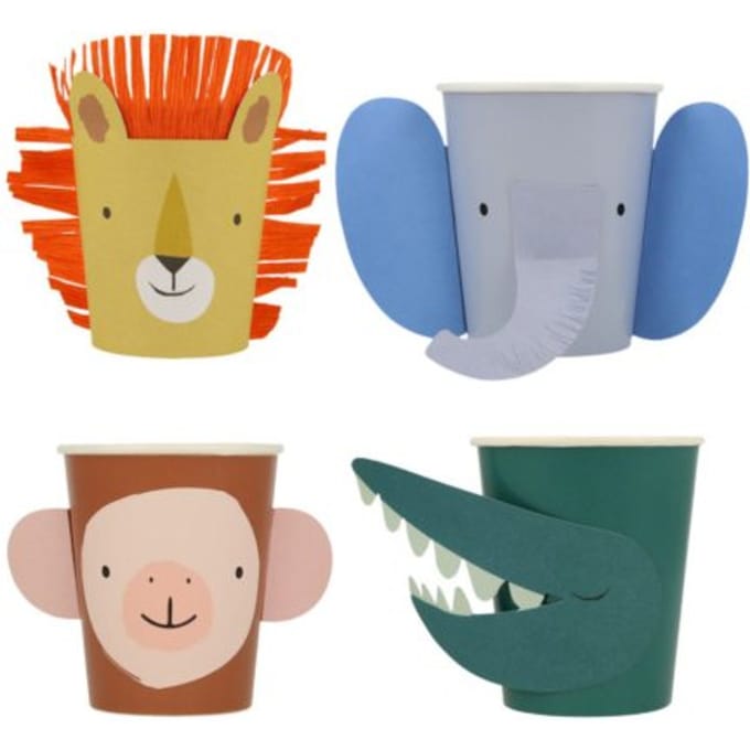 Meri meri - bekertjes papier à 8 stuks, party animals