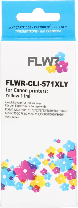 FLWR - Inktcartridge / CLI-571XL / Geel - Geschikt voor Canon