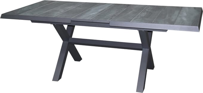 Noida uitschuifbare dining tuintafel 163-203x93xH76,5 cm met kruispoot aluminium antraciet