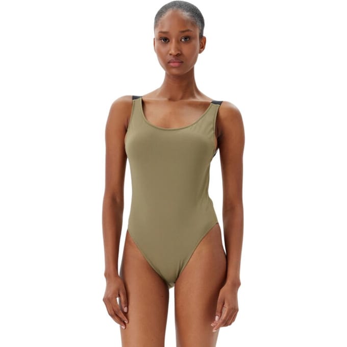 Calvin Klein Scoop Back One Piece Badpak dames Groen M/38