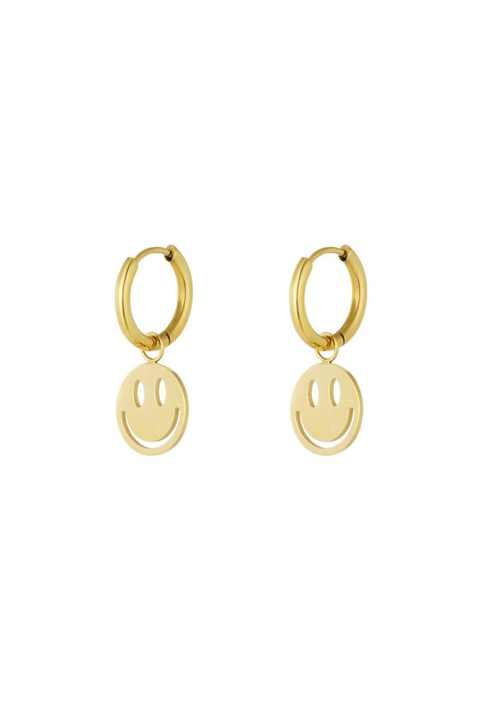 Oorbellen smiley lover - goud