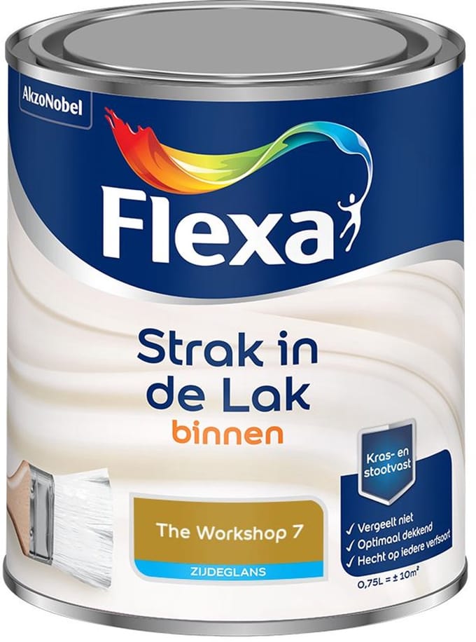 Flexa - Strak In De Lak Binnenlak Zijdeglans - The Workshop 7 - Mengverf - 750 Ml