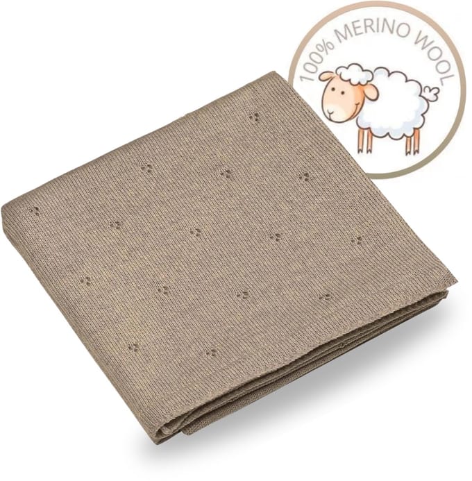 Babydeken van 100% merinowol – 75×100 cm - Beige
