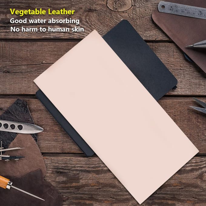 Cuir Tanné Végétal Fait Main de Haute Qualité 1.0mm thick, 30*10cm black