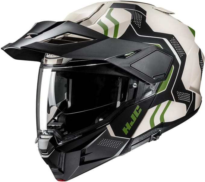 HJC i80 Velly Zwart Wit Groen Adventure Motorhelm - Helm