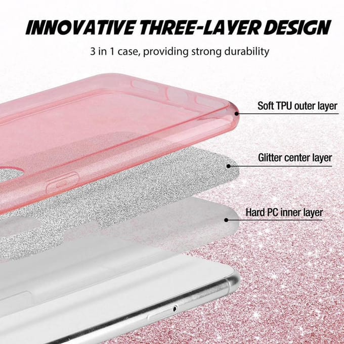 Geschikt voor Apple iPhone 11 Backcover - Zilver - Glitter Bling Bling - TPU case