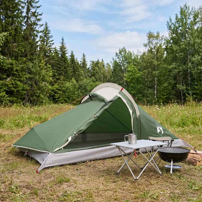 vidaXL - Backpacking - Tent - 2-persoons - Groen - 185T - Polyester - met - PU - Coating