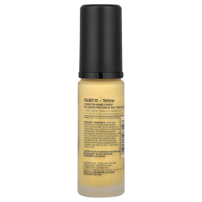 LA. Meisje, PRO.color Foundation Mix Pigment, GLM712 Geel, 30ml (1 fl oz) beige