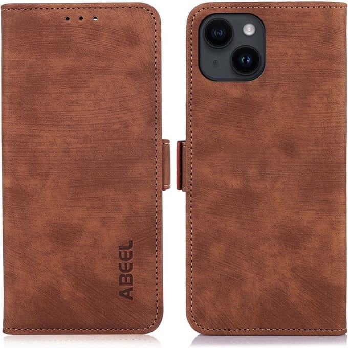 Abeel-iPhone 15 - Lederlook - Book Case - Bruin