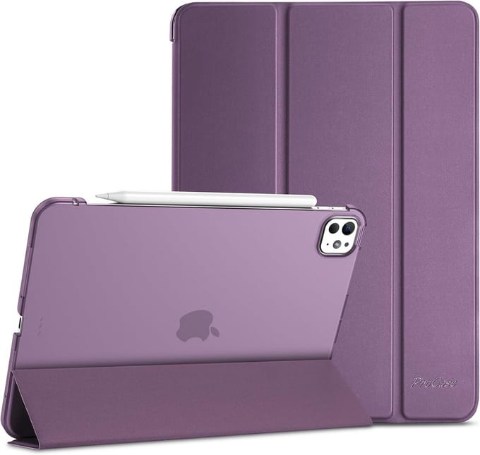 ProCase Smart Case for iPad Pro 11 inch M5 2025/M4 2024, Slim Folio Stand Hard Back Shell Protective Tablet Case for iPad Pro 11 inch 2025/2024 -Dark Purple