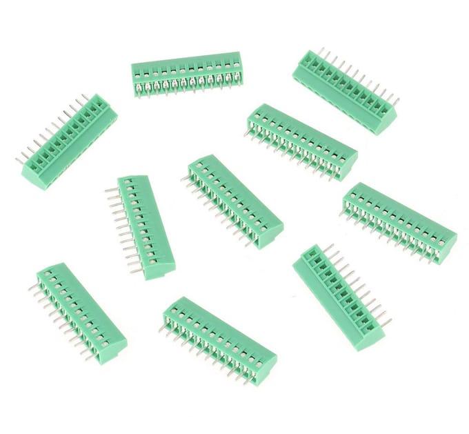 Universele Schroef PCB Klemmenblok Connector 12-Pins Groen 2.54mm Set van 10